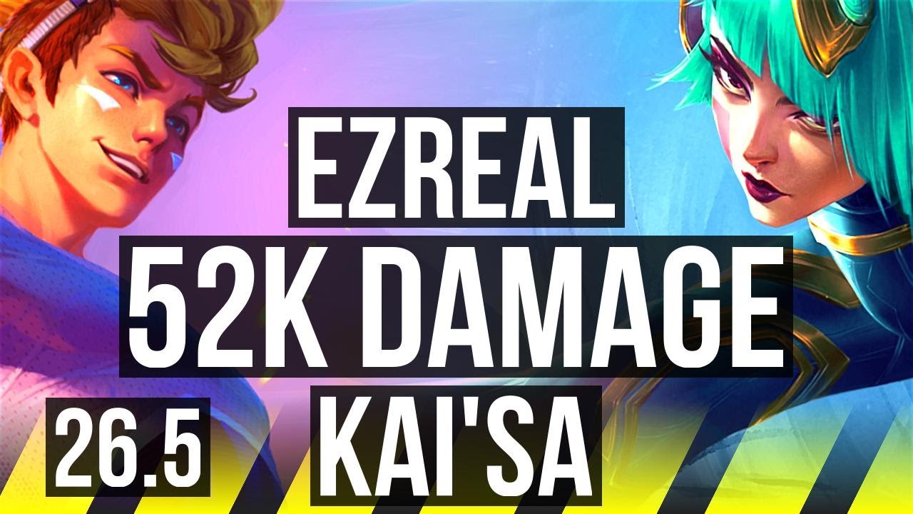 EZREAL & Pyke vs KAI'SA & Rell (ADC) | Good KDA: 25/2/11, 52K damage | KR Master | 26.5