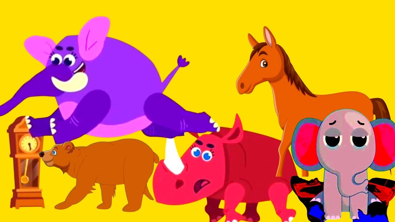 Hickory Dickory Dock 💥 Rhino, Horse And More