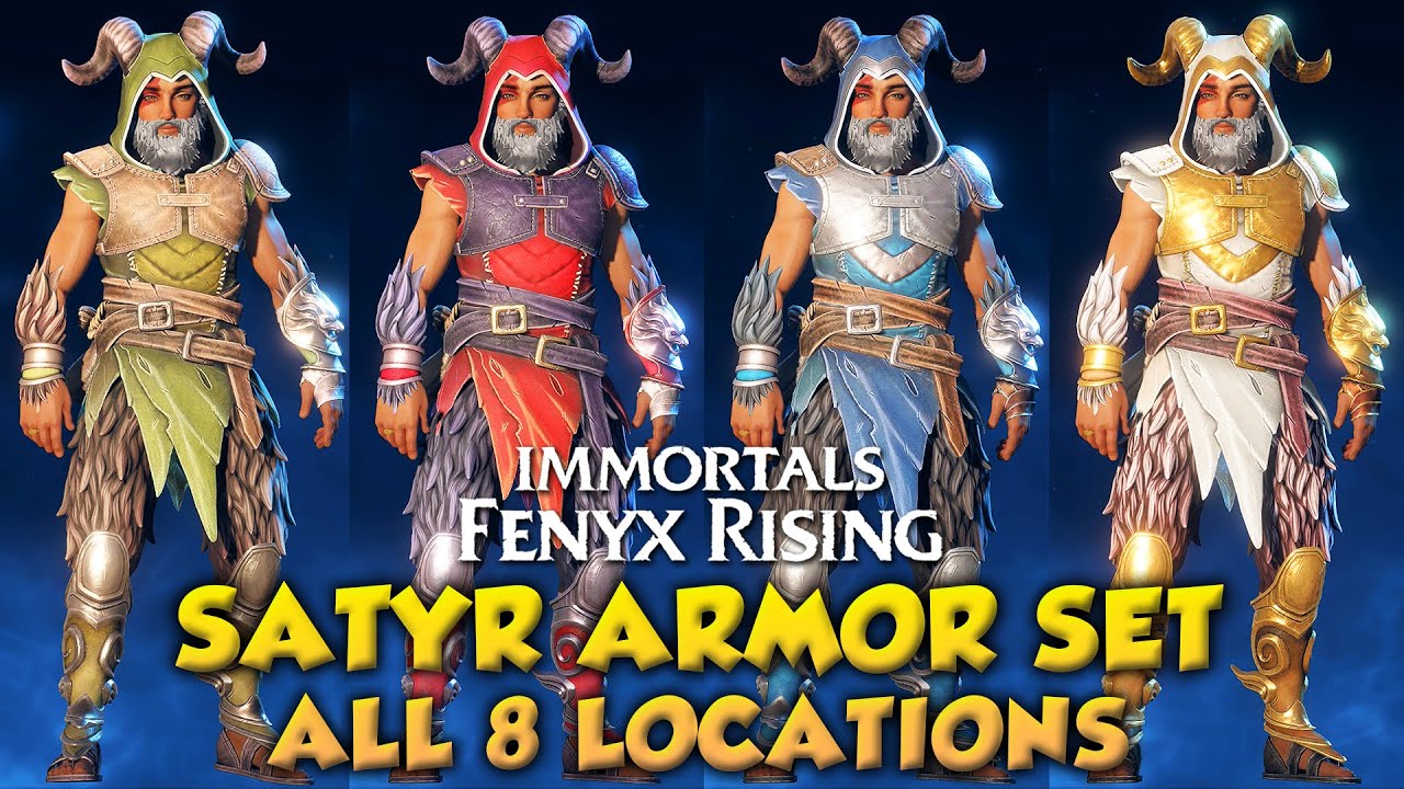 Immortals Fenyx Rising Complete Satyr Armor Set (4 armors & 4 helmets)