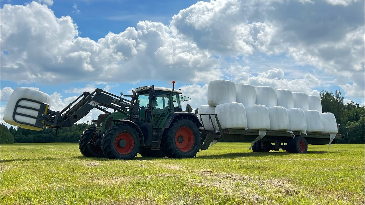 Šienapjūtė,vežam rulonus,vakare lėksim presuoti #fendt #farming