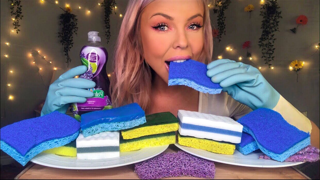 ASMR EDIBLE CAKE DISH SPONGE EATING SHOW (PRANK) MOST SATISFYING EATING SOUNDS 먹방 MUKBANG