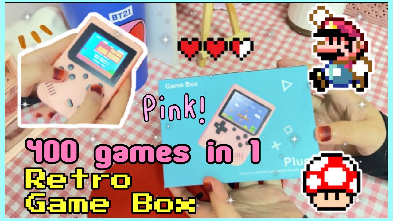 i bought pink retro 400 in 1 nintendo gameboy! | playing and unboxing asmr?