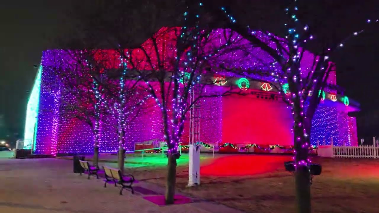 Holiday lights at Fort Lee, New Jersey, Community Center