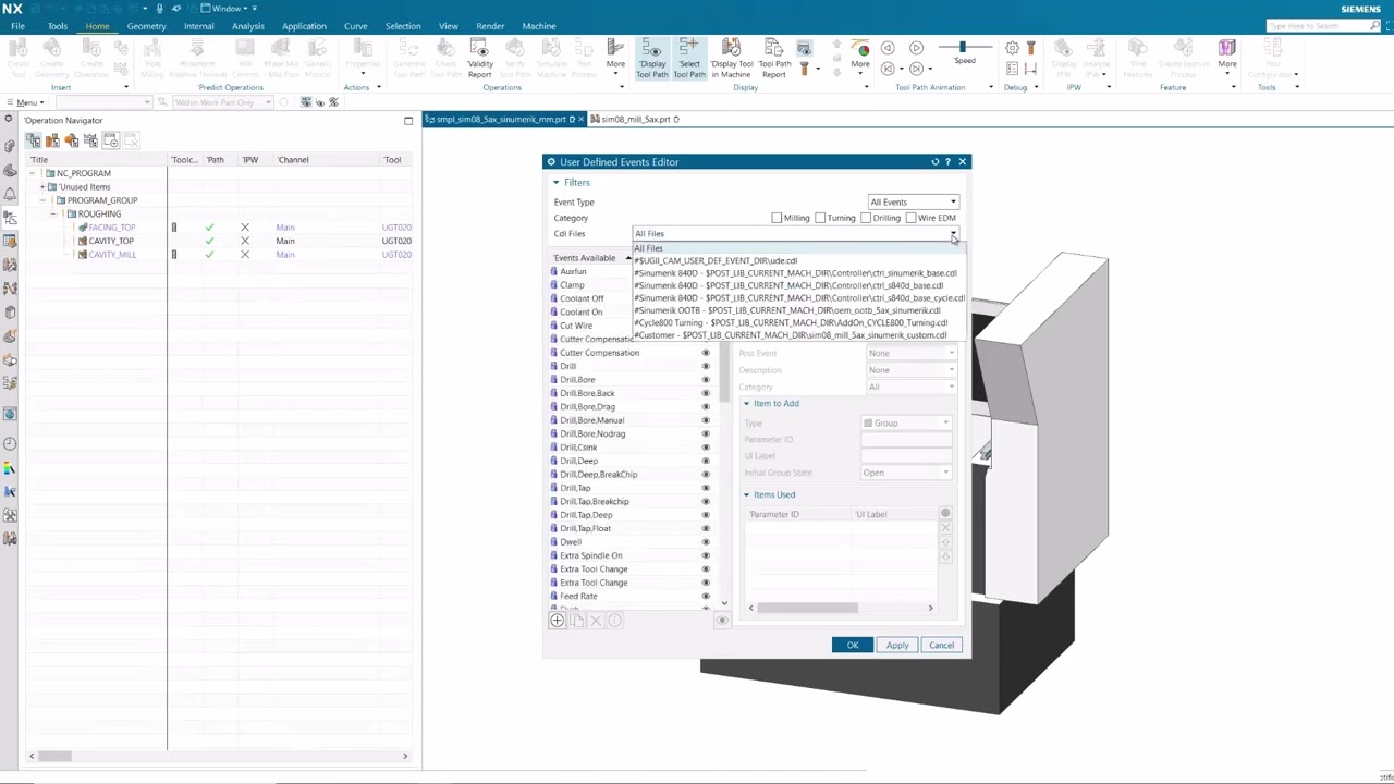 NX2306 CAM What's New - Post Configurator UDE Editor Enhancement