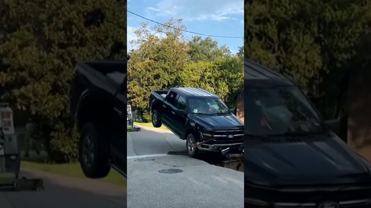 Pickup truck swallowed up by Texas-sized sinkhole