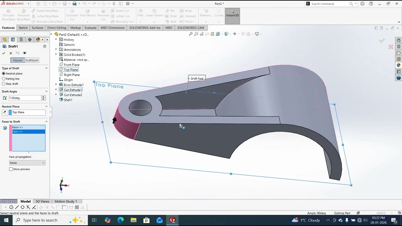 Making a Part in SolidWorks -