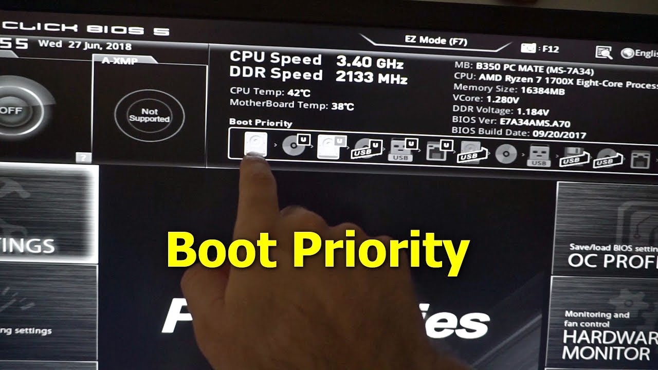 Как загрузить ПК с другого устройства? (MSI B350, BIOS от сентября 2017 г.)