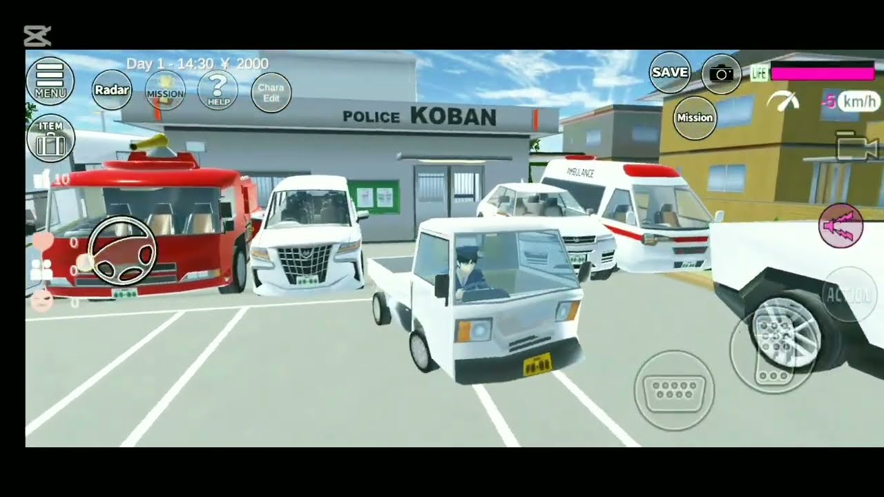 All Sakura Police Department Car's 🚓🚔 & Ambulance 🚑 &🔥🚒 Collect at Police Station Koban 🚉🚏🚳🚷