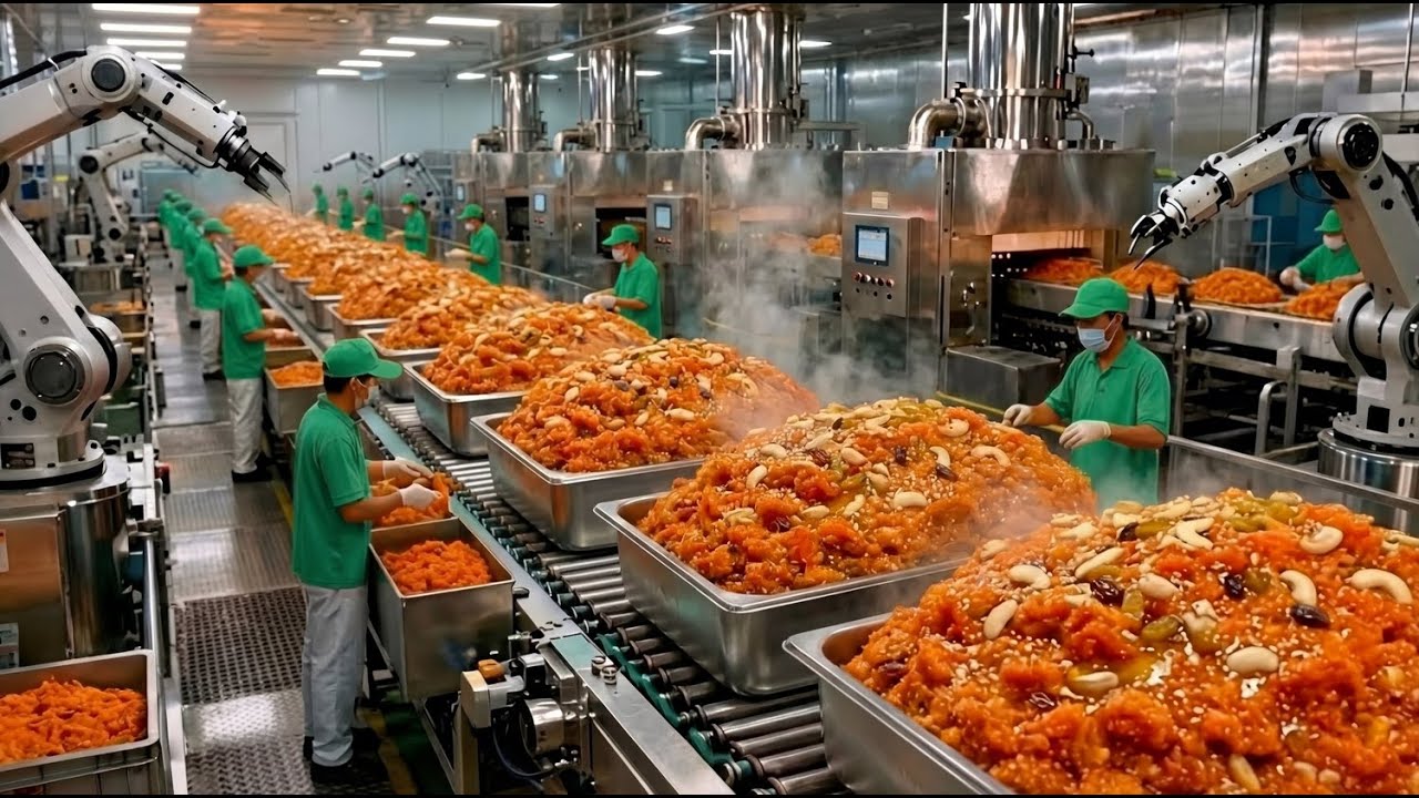 Inside a Modern Gajar Halwa Factory &ndash; The Journey of India&rsquo;s Iconic Carrot Dessert (Full Process)