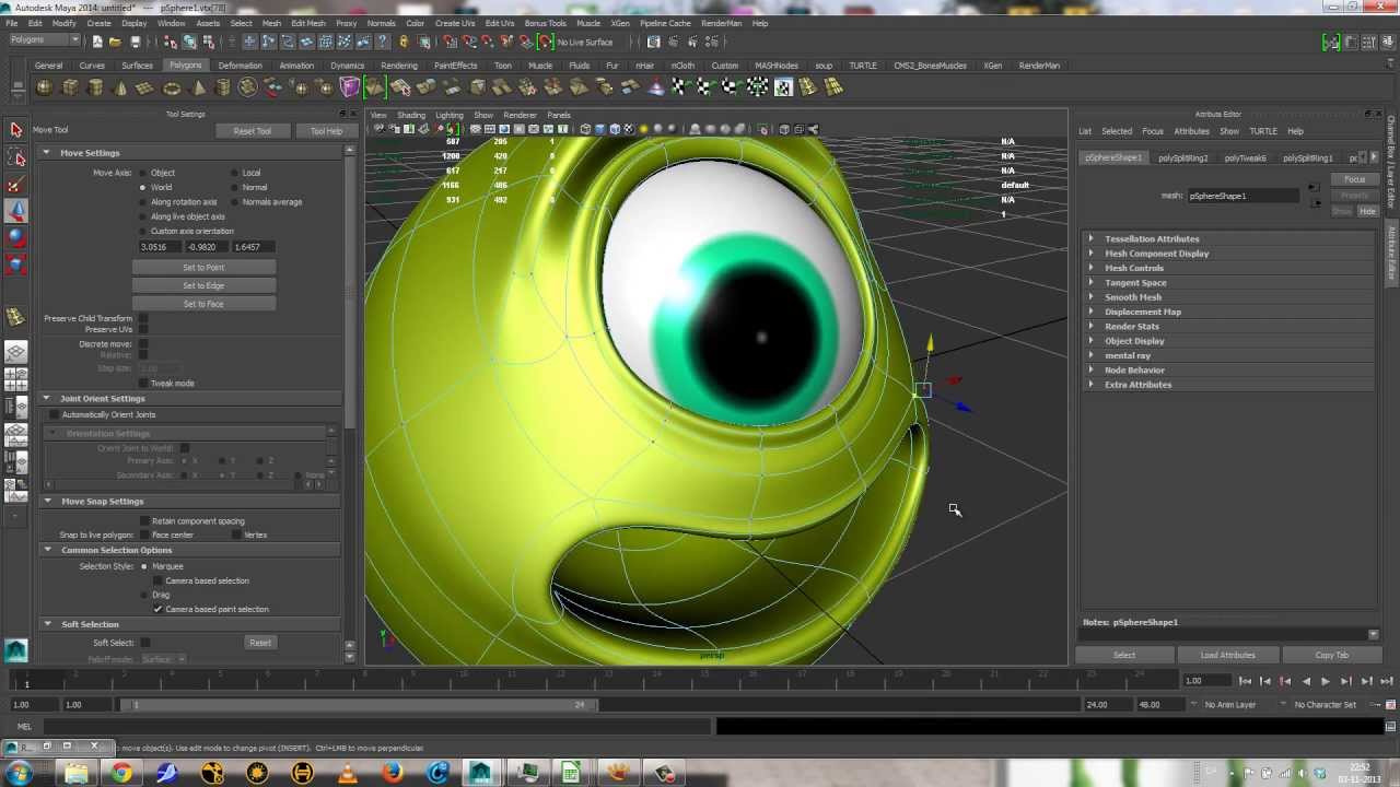 Modelling 'mike' tutorial part 1 - Head/body eye