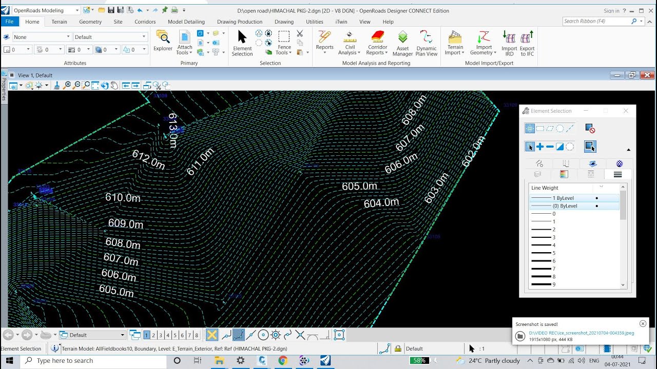 how to create contours in bentley openroad using survey data | creating contour levels & major/minor