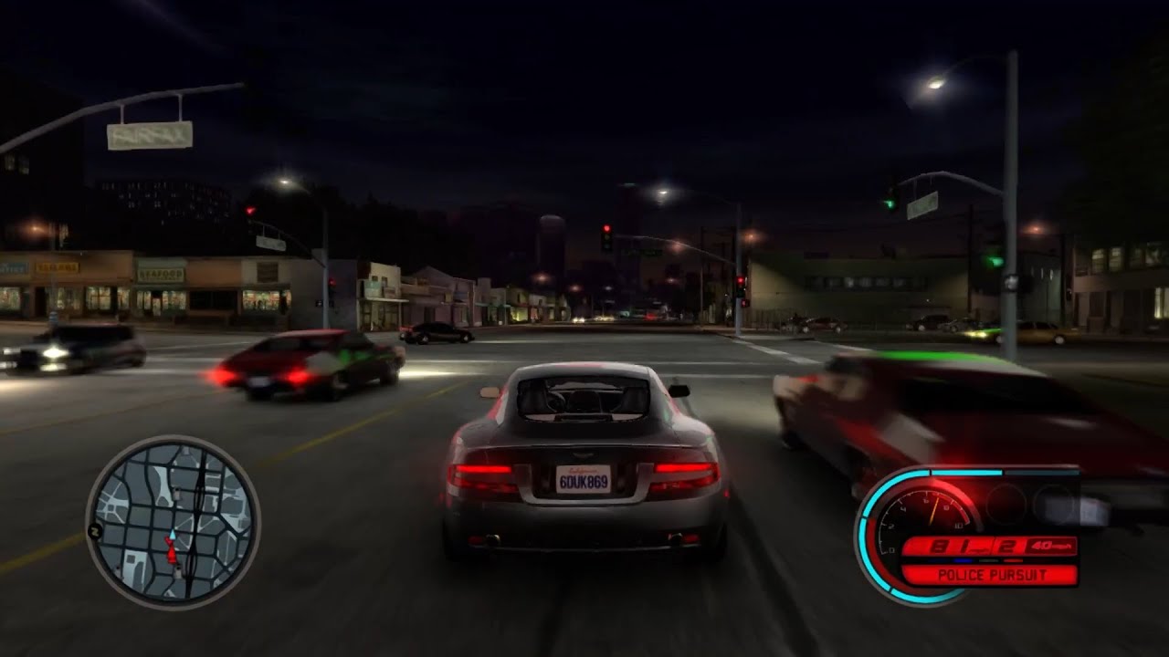 Midnight Club LA - Aston Martin DB9 Police Chase (Xenia)