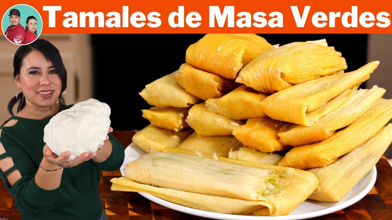 Tamales con Masa (No Maseca) de Pollo en Salsa VERDE - De esta manera la Masa se Deshace en la Boca|
