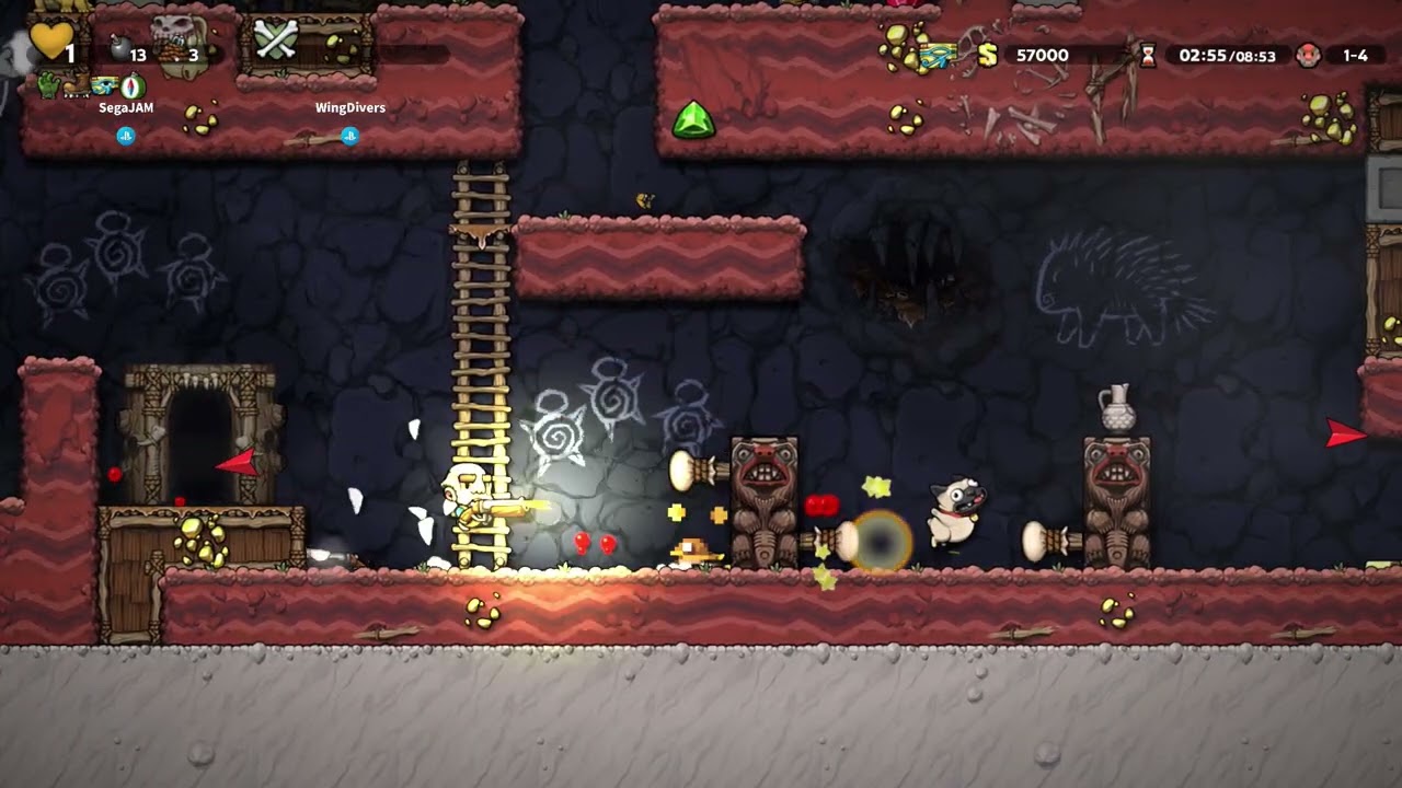 Spelunky 2 - 🍆 Online co-op Eggplant run attempts! - 2026/01/10 - PS4 gameplay
