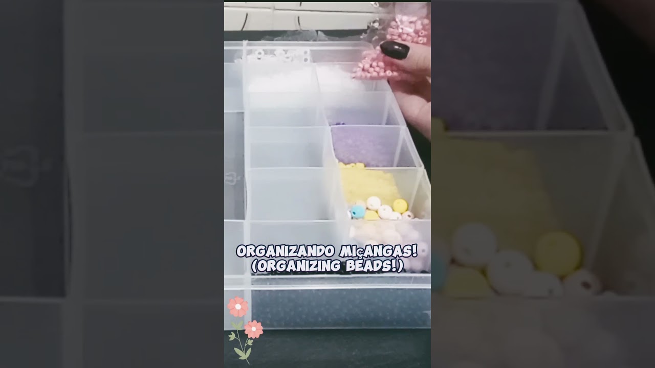 ORGANIZANDO MI&Ccedil;ANGAS | ORGANIZING BEADS 💜🪻💫 #diy #tutorial #artesanato #aesthetic #relaxingvideo