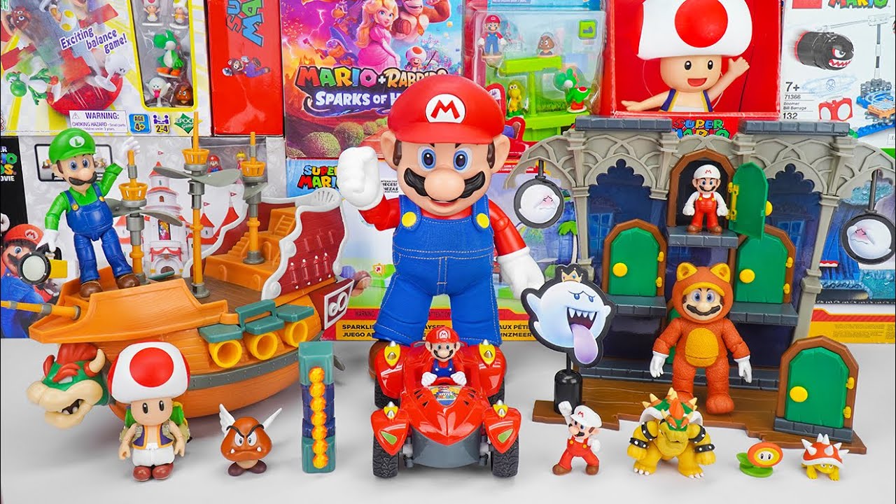 91 Minutes of Satisfying ASMR Unboxing 🐾 Super Mario Deluxe Bowser Ship & Deluxe Boo Mansion Playset