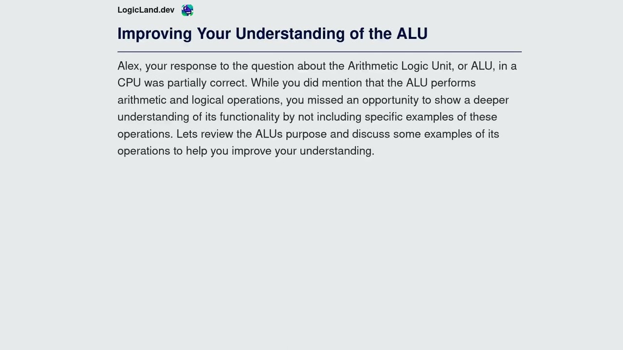 What is the main purpose of the Arithmetic Logic Unit ALU in a CPU  ALU, Control Unit, and Registers