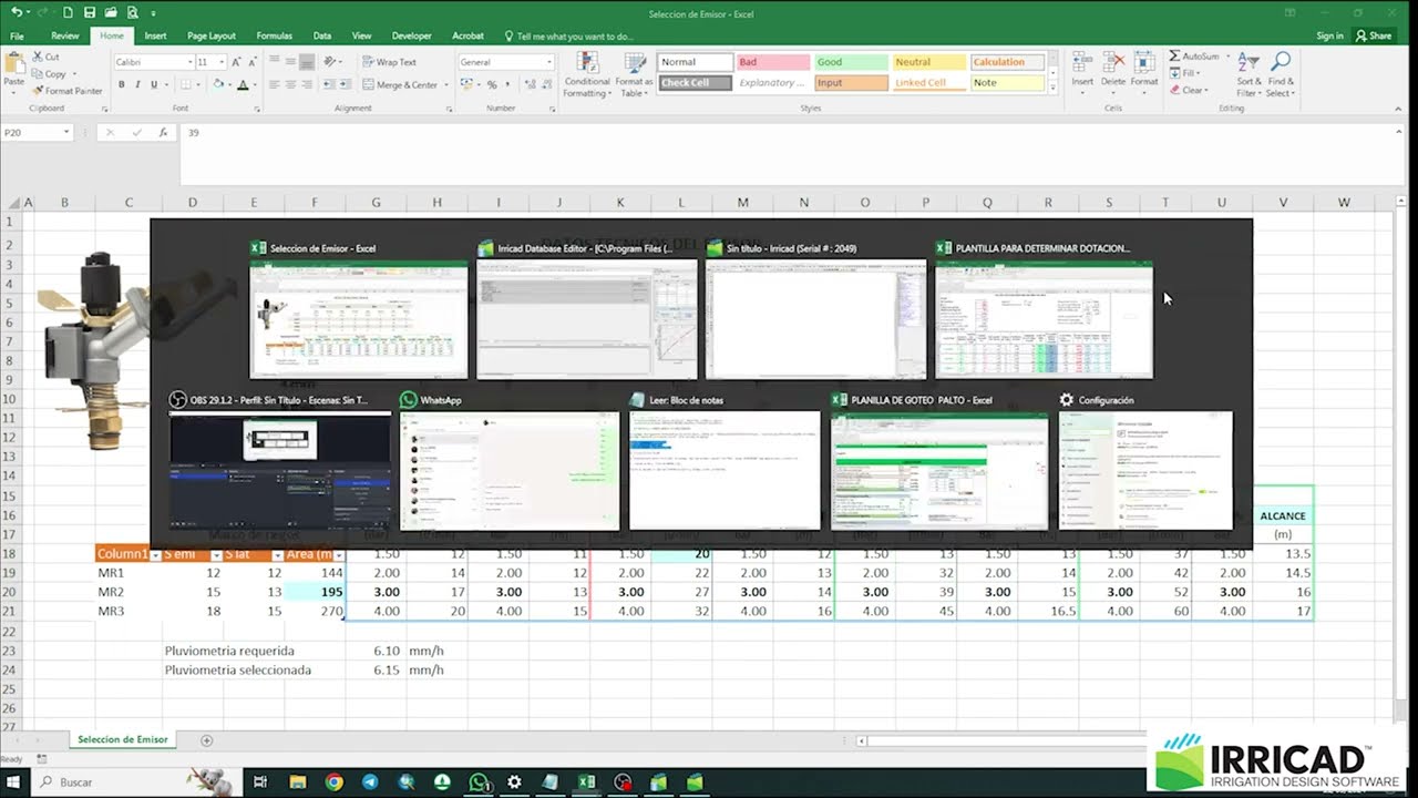 IRRICAD PRO, TERCERA CLASE : SELECCION DE EMISORES Y SU CONFIGURACION EN IRRICAD PRO