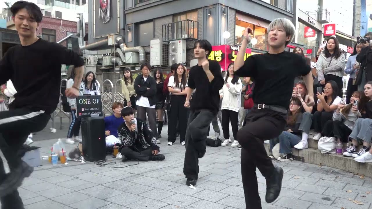 231102 kpop cover dance team ONE OF Hongdae busking