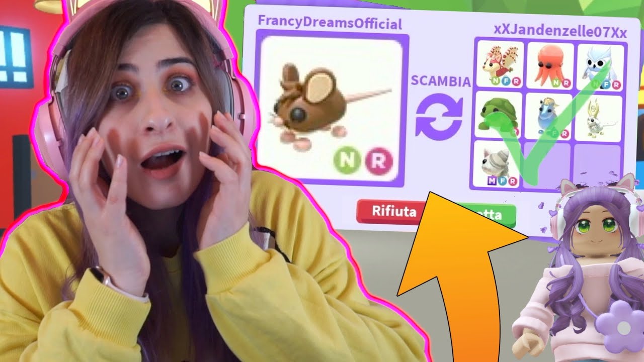 Scambio il TOPO di CAMPAGNA NEON in SERVER RICCHI di ADOPT ME 🙊