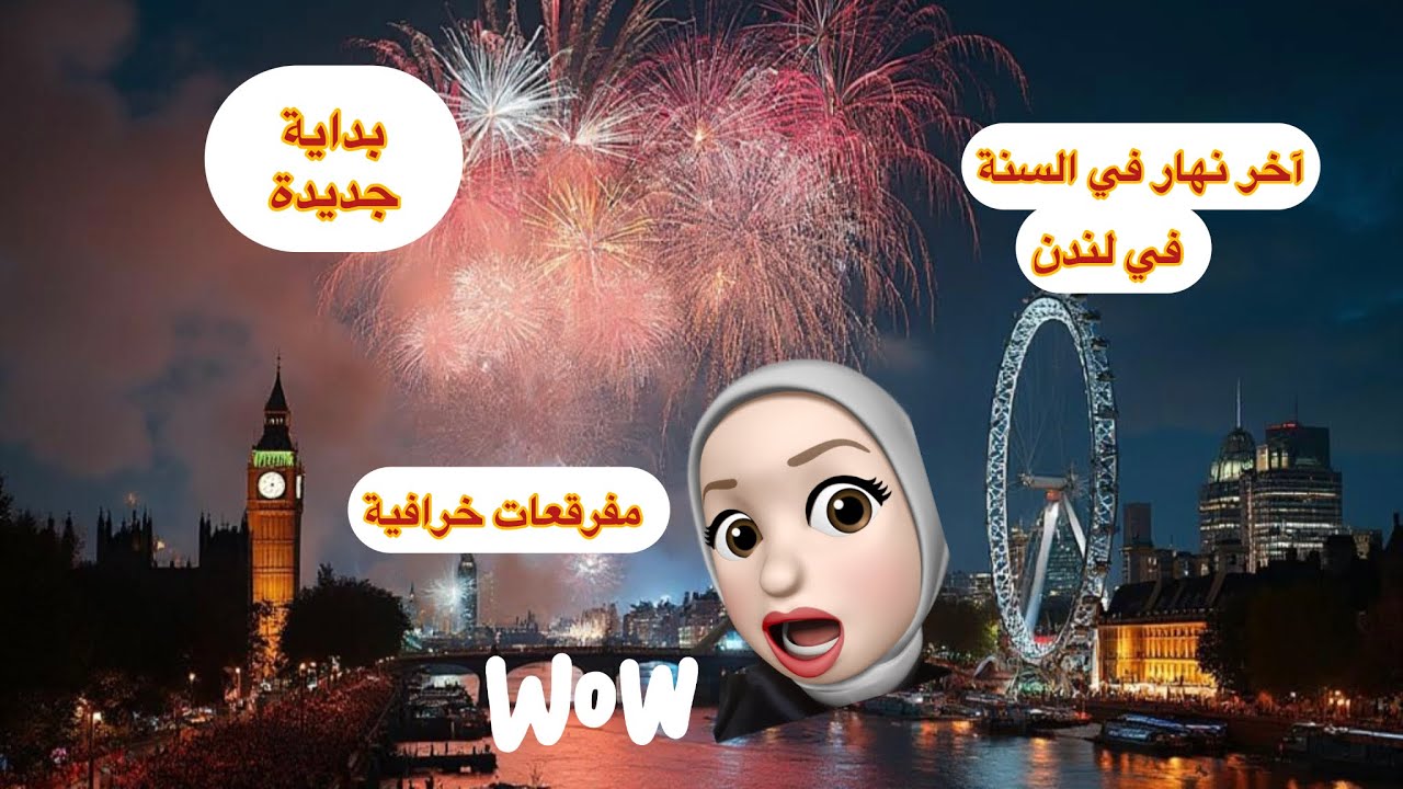 نهاية العام في لندن 😮🎆 | London New Year Fireworks😍#newyear 