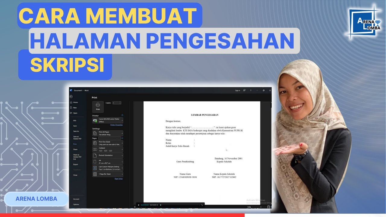 Cara Membuat Halaman Pengesahan Skripsi
