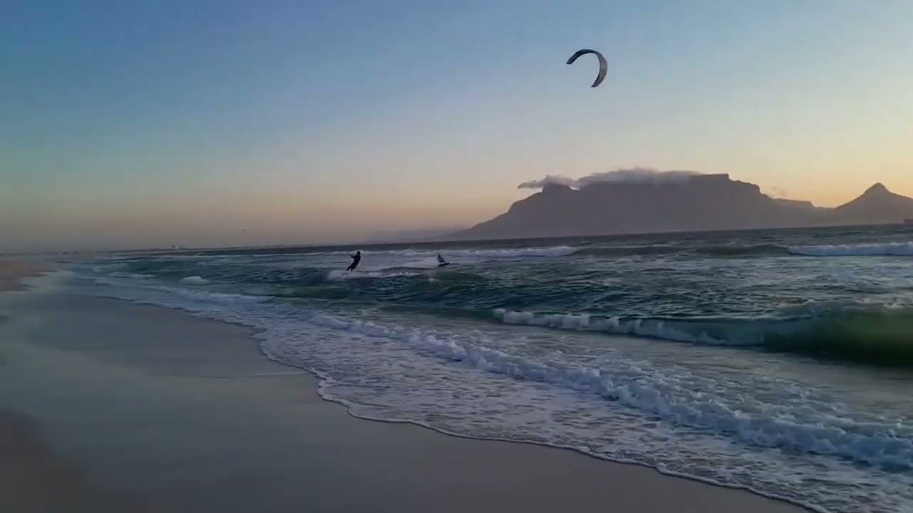 Sunset Kitesurfing | Table Mountain backdrop | Cape Town | South  Africa