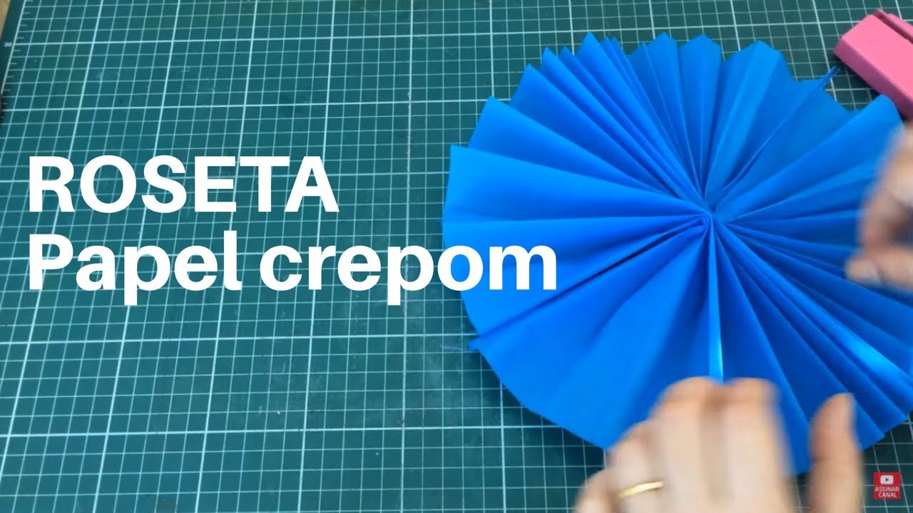 Roseta de papel crepom - FÁCIL - Leque circular