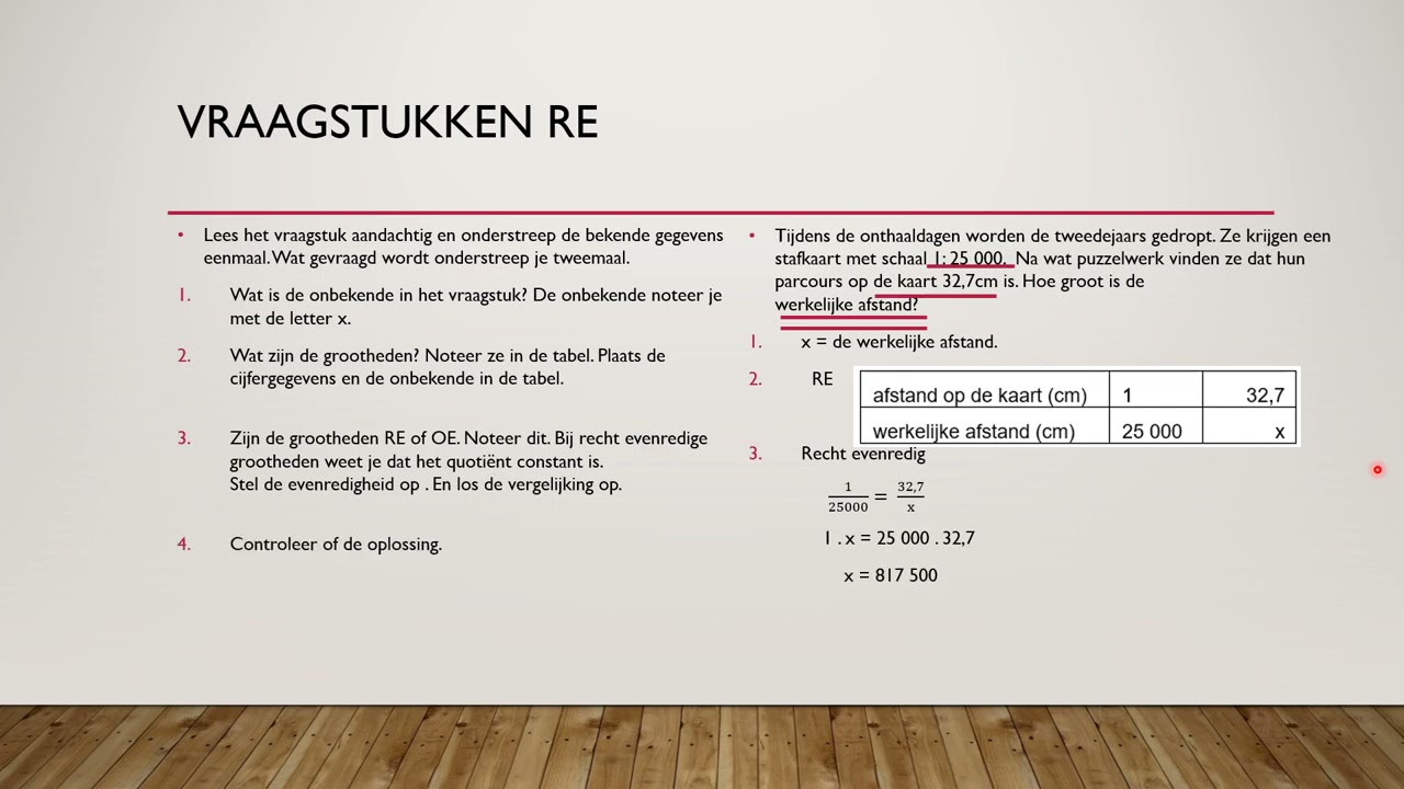 Wiskunde videoles 63 - G16: Recht en omgekeerd evenredige grootheden vraagstukken