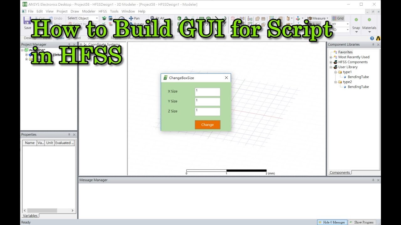 How to Build GUI for Script in HFSS