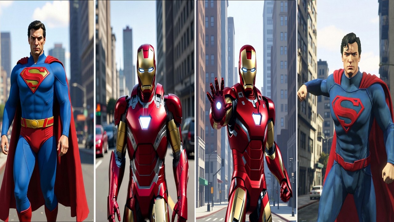 SUPERHERO MEGA BATTLE #40: SUPERMAN vs IRONMAN vs IRONMAN2 vs SUPERMAN2 - Marvel & DC Epic Fight