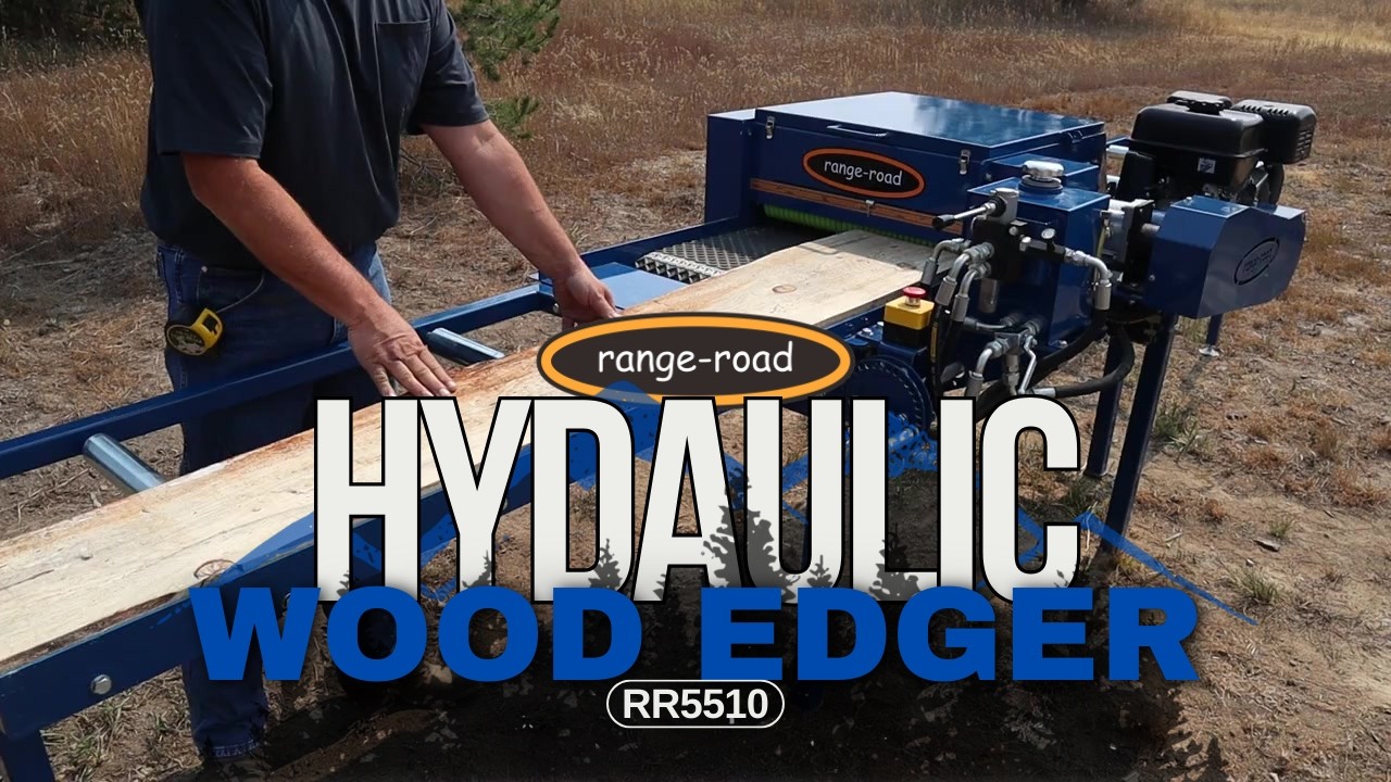 Edging Rough Cut Lumber from Ponderosa Slab Wood with the Range Road RR5510 Hydraulic Wood Edger