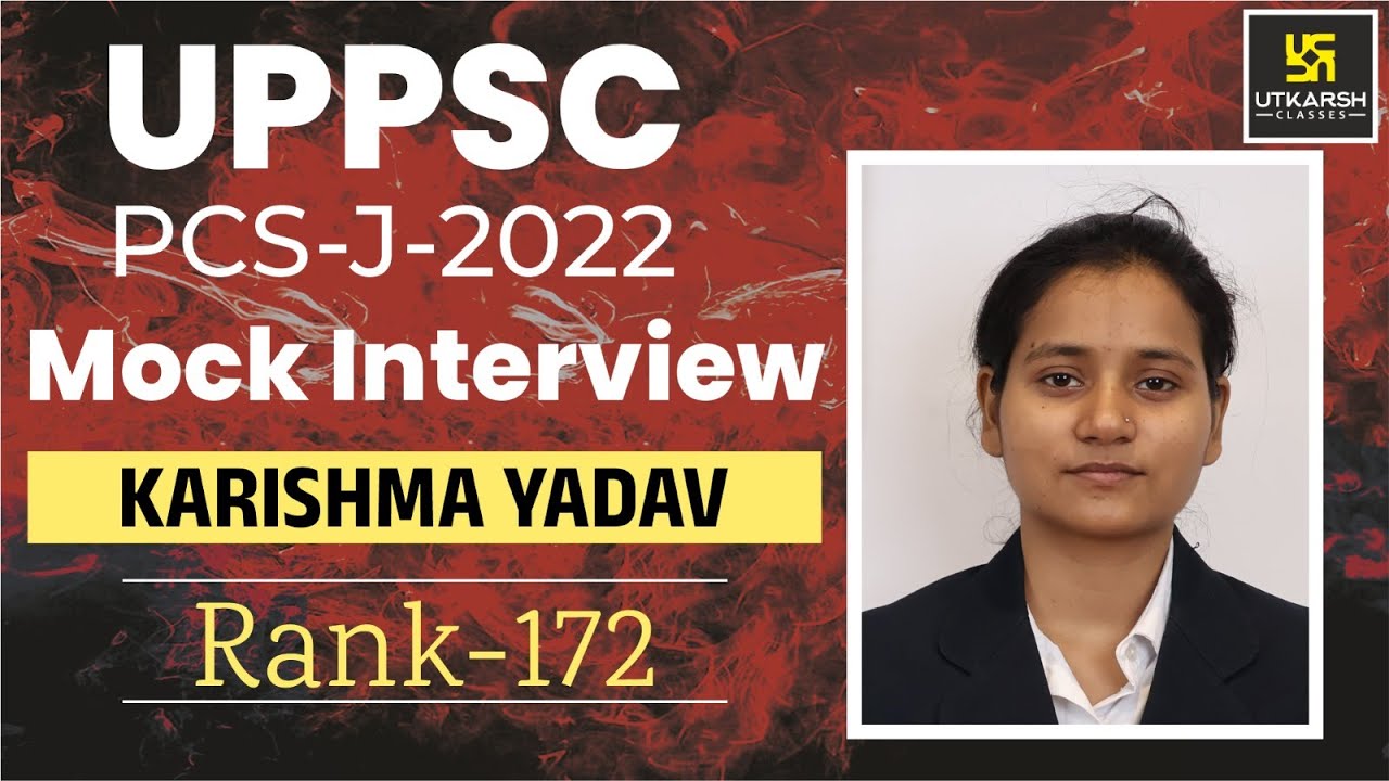 UPPSC PCS -J-2022 | Mock Interview | Karishma Yadav | Rank - 172 | Utkarsh Law Classes |