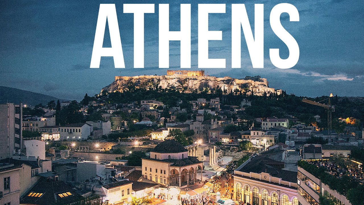 #2 Night walk in Athens, Greece from Syntagma to Monastiraki sq - Ultra HD [4K60] Cityscape sounds