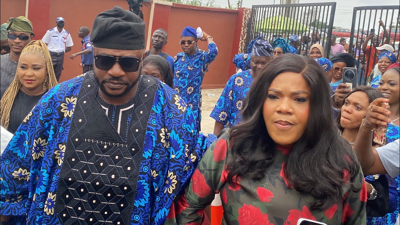 Toyin Abramham and Odunlade adekola grand Arrival At Odunlade Father's Reception Party 