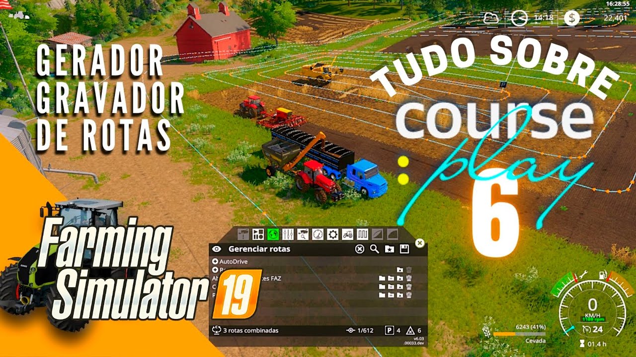 Gerador e Gravador de Rota no CoursePlay Tutorial Básico #3 Farming Simulator 19