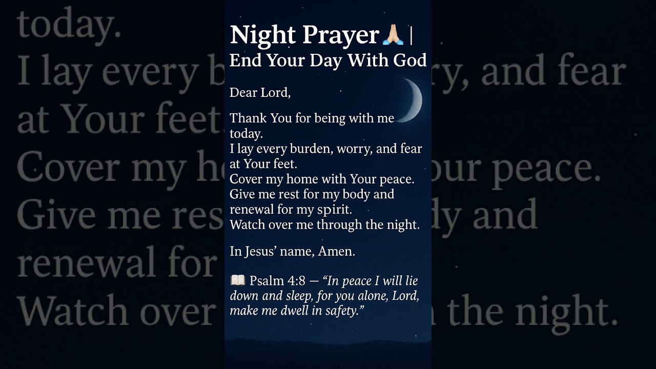 Night Prayer 🙏 | End Your Day With God #worshipmusic #gospelmusic #prayervideo #prayers