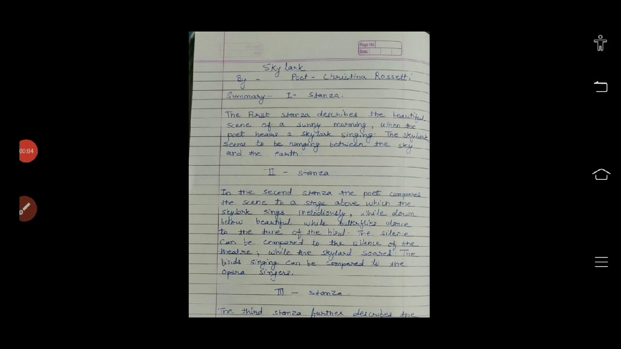 Class 5 Skylark Summary With Explanation in Hindi