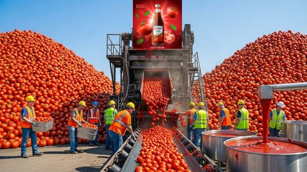 Dentro de una fábrica moderna de ketchup | Cómo se hace el ketchup paso a paso