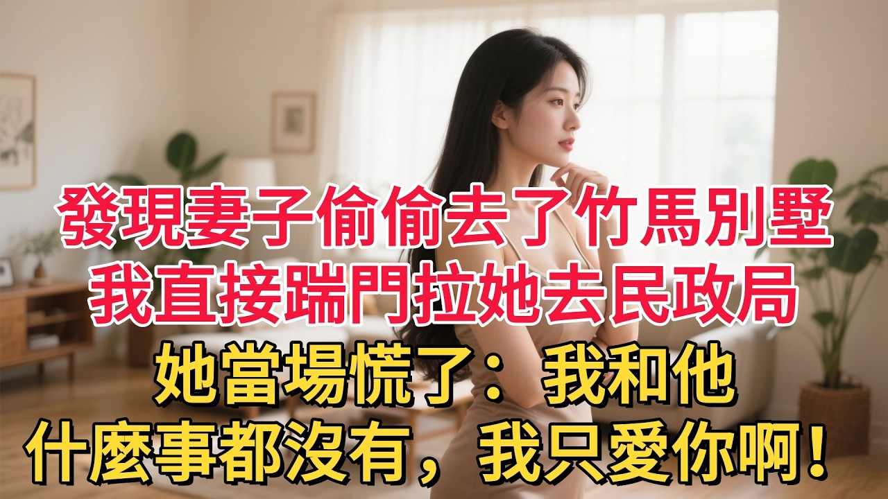 發現妻子偷偷去了竹馬別墅，我直接踹門拉她去民政局，她當場慌了：我和他什麼事都沒有，我只愛你啊！