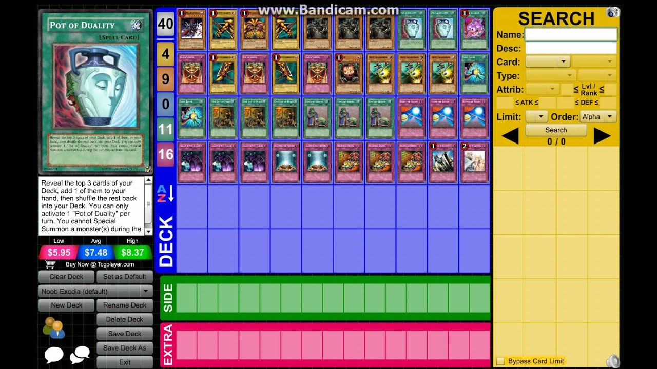 My Exodia Deck on DuelingNetwork