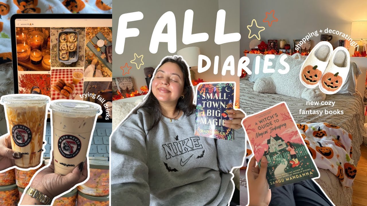 cozy fall vlog 🍂⭐️☕️: fall shopping, library run, decorating for fall, fall drinks, + more