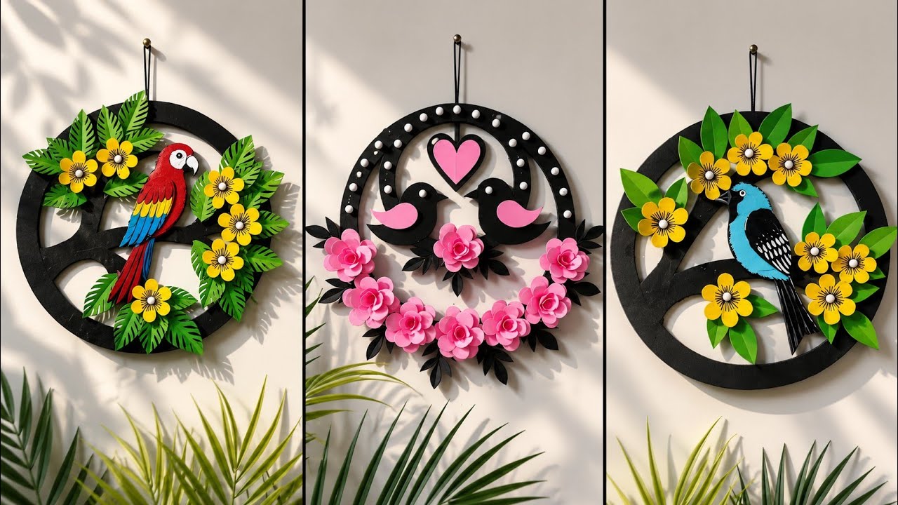 Best paper craft for home decor | Unique Bird wall hanging | Paper flower Wall decor | Room decor