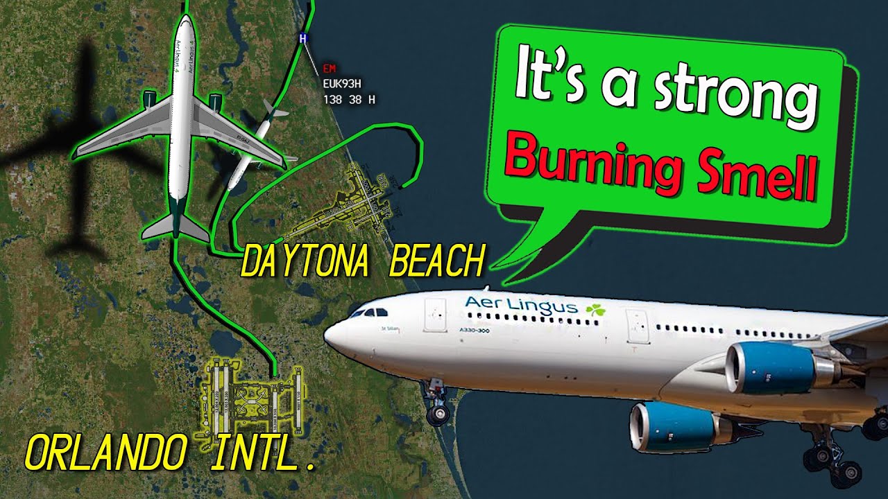 Aer Lingus A330 | SMOKE & BURNING SMELL IN COCKPIT | Emergency Divert to Daytona