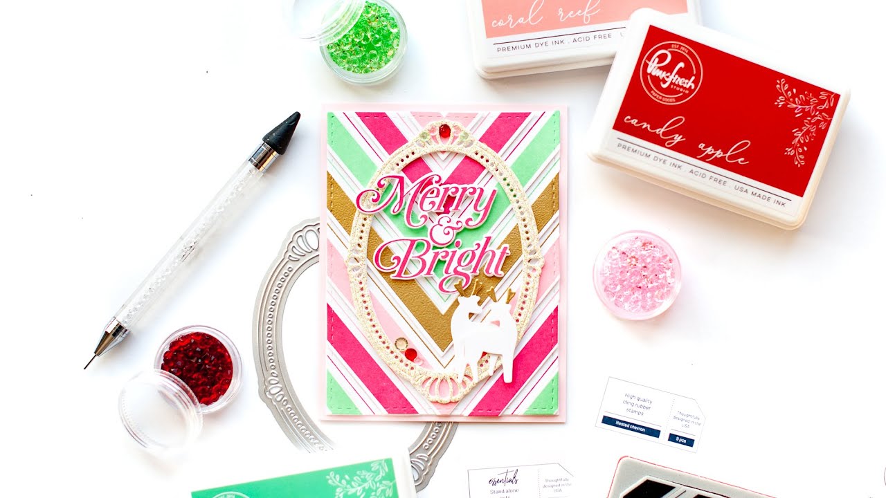 Nested Chevron die with Pop Out: Chevron cling stamp Inspiration
