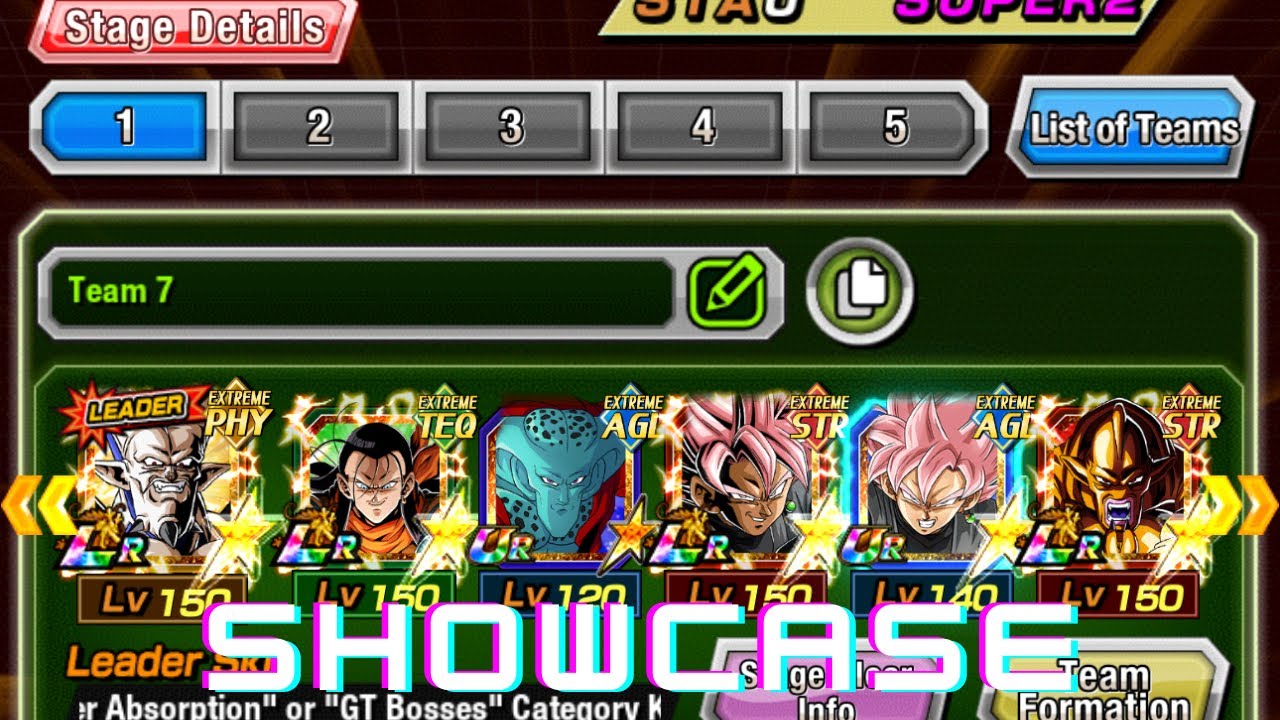 Inhuman deeds/GT bosses team showcase (Dokkan battle)