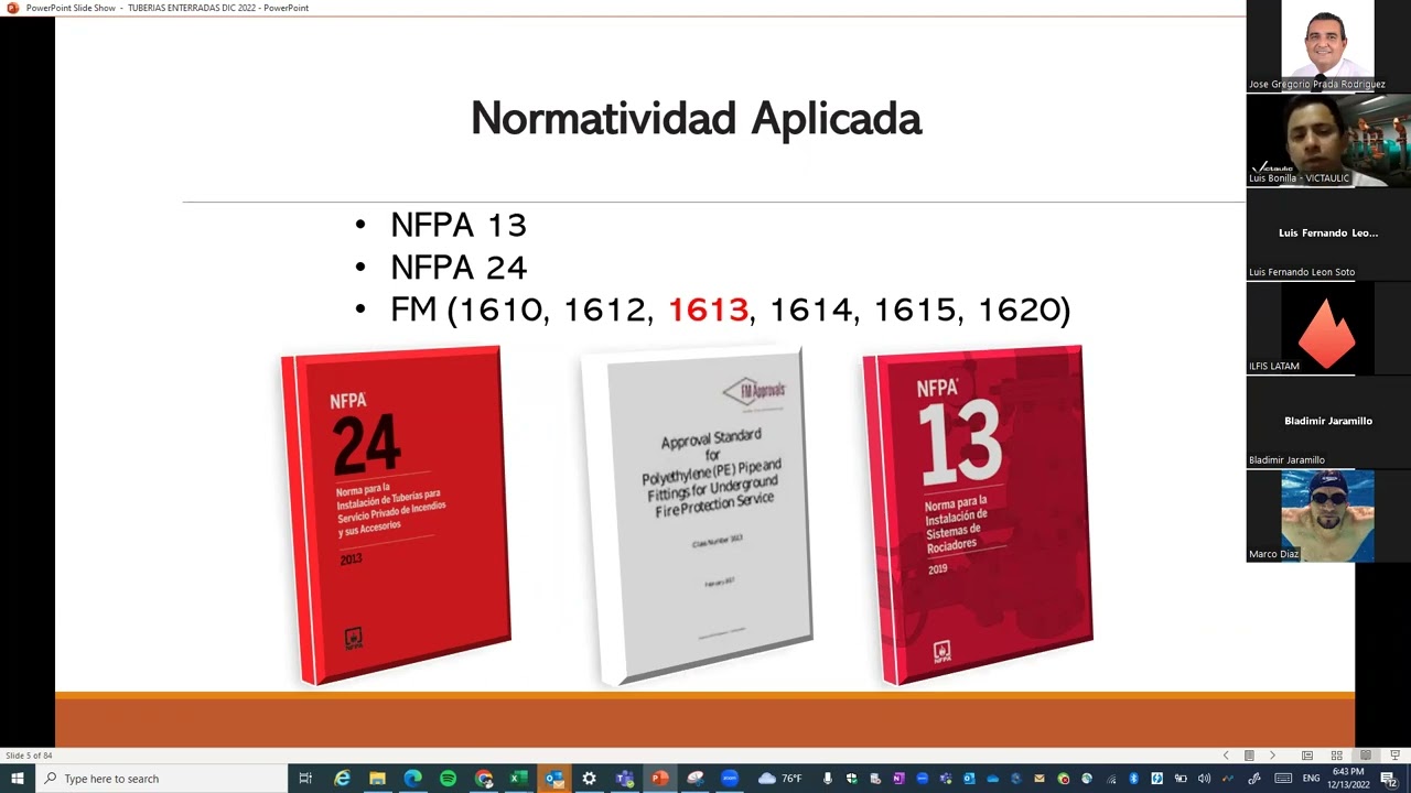 CONVERSATORIO: TUBERIAS ENTERRADAS PARA REDES CONTRA INCENDIO.