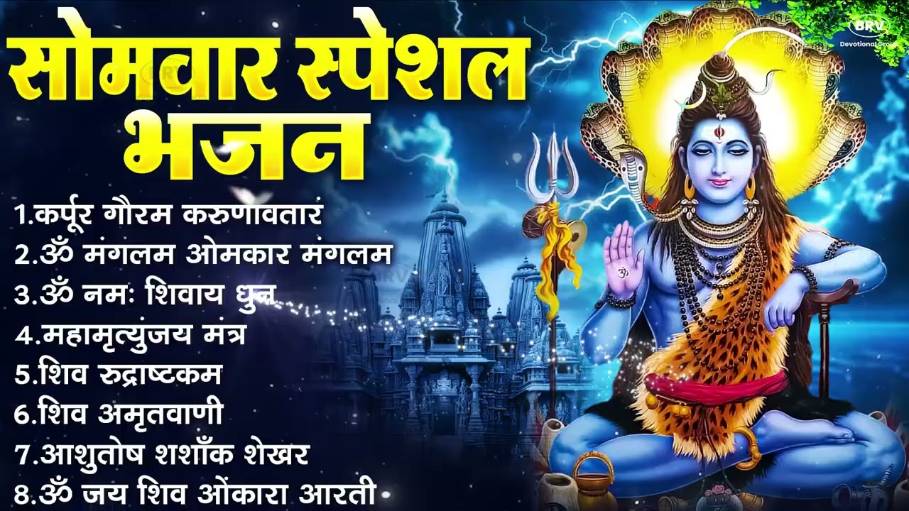 सोमवार भक्ति भजन:ॐ नमः शिवाय, शिव अमृतवाणी, महामृत्युंजय मंत्र, शिव चालीसा,ॐ जय शिव ओंकारा