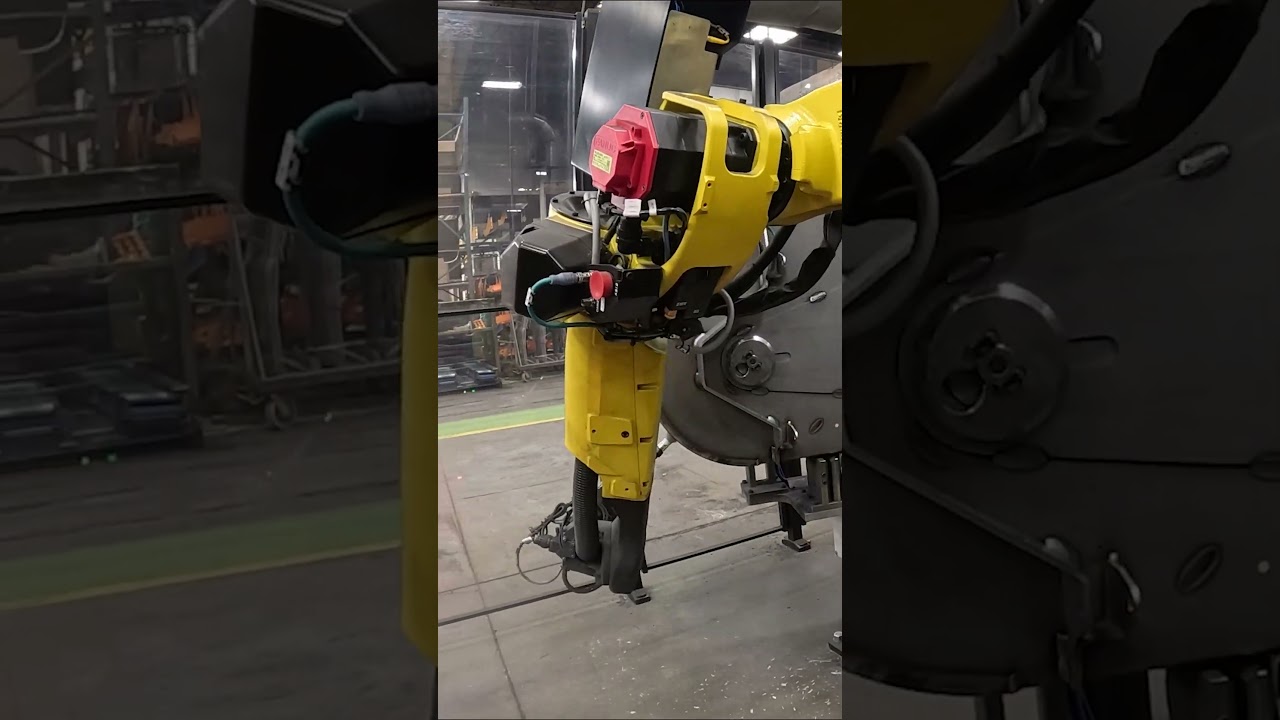 RoboFinisher Metal Finishing a Scag Mower Deck