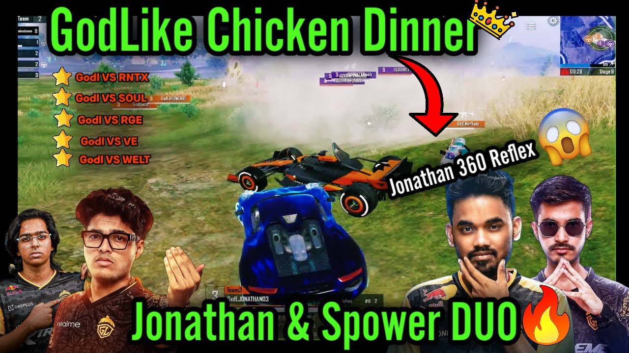 GodLike Chicken Dinner🔥GodLike Domination😈Jonathan 360 Reflex💀